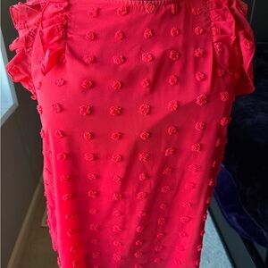 Women's Red Textured Blouse